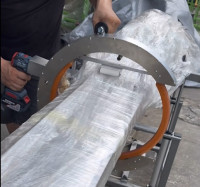 Ruční orbitální balička s pohonem | Přenosný stroj na strečovou fólii pro trubky, řezivo a dlouhé výrobky HROW-450 Thumb