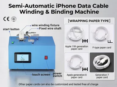 Poloautomatický stroj na navíjení a vázání datových kabelů iPhone WPM-K287 - Stroj na navíjení a vázání kabelů