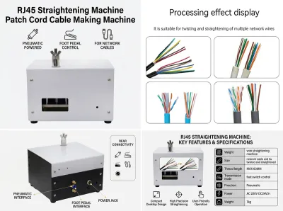 Stroj na rovnání kabelů RJ45 Stroj na výrobu patch kabelů JW-P08