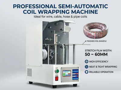Poloautomatický balicí stroj na kabely WPM-120X - Stroj na navíjení a vázání kabelů