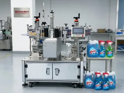 Poloautomatický oboustranný nalepovací stroj JW-T-102