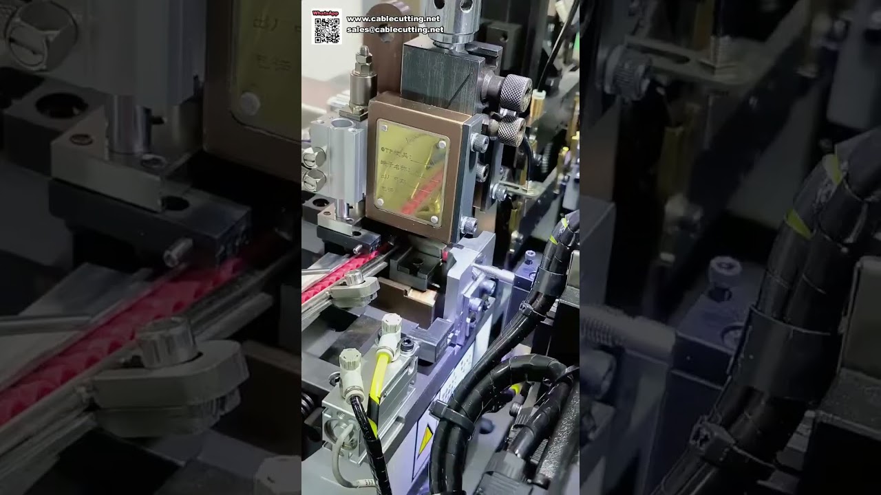 Profesionální automatický krimpovací stroj na volné koncovky s vibračním podavačem pro precizní zpracování kabelů