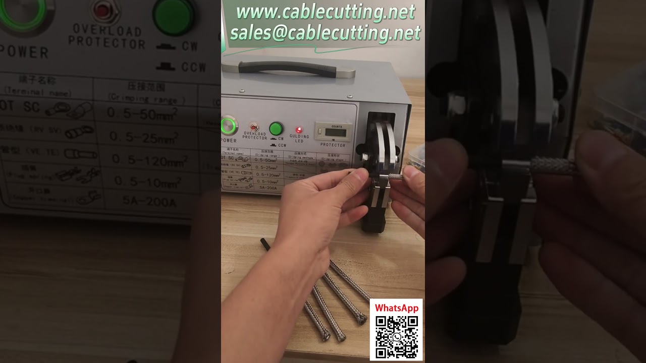 Elektrický krimpovací stroj pro velké průřezy – terminály do 70mm², síla 3,7 tuny, plug-and-play